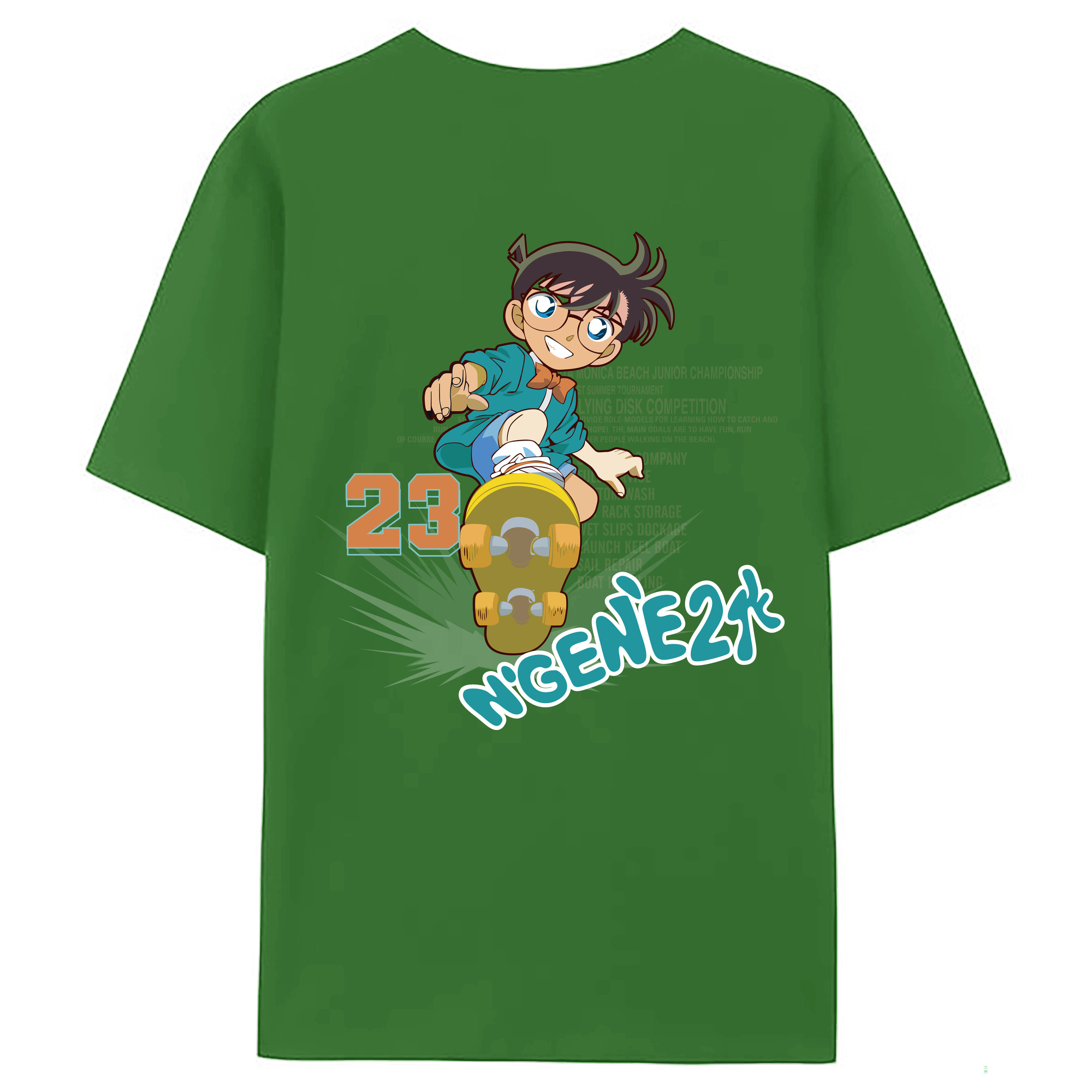 （画像用） 名探偵コナン 江戸川 コナン Detective Conan Conan Edogawa レディース半袖Tシャツ(バックプリント)